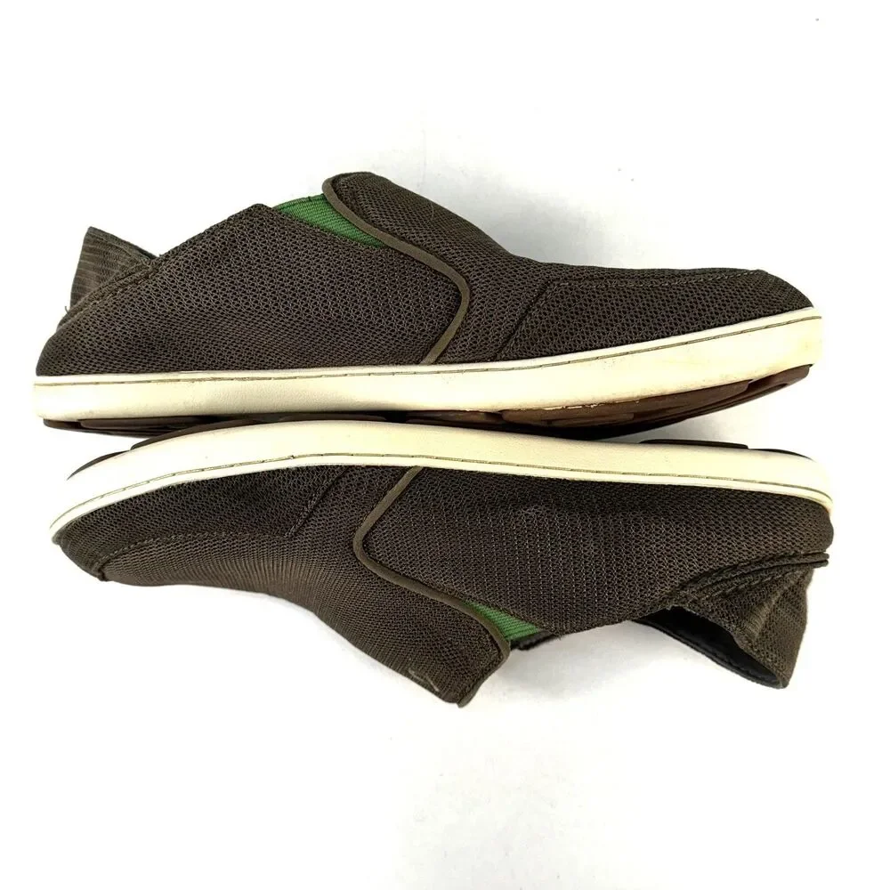Olukai Nohea Mesh Mustang Lime Green Mens Size 11.5 Comfort Casual Slip On
